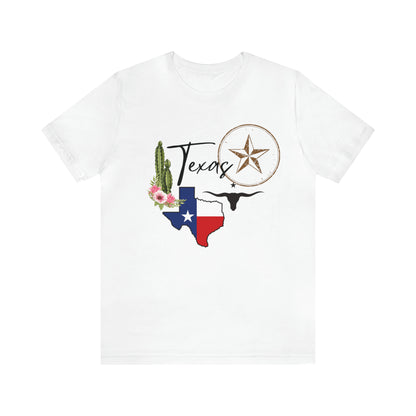 Lone Star Pride: The Texas Flag and Longhorn Tee