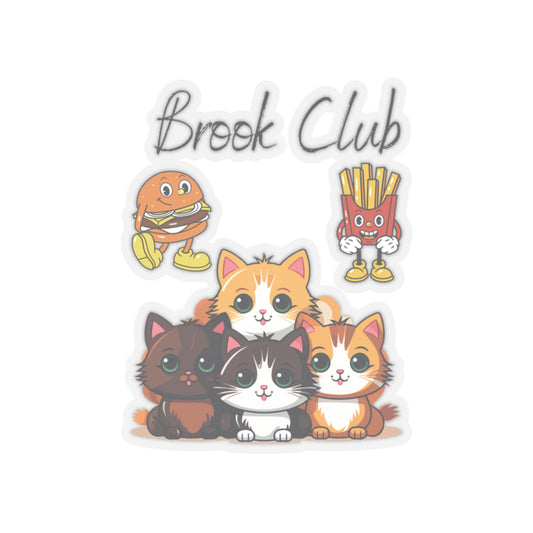 Brook Club Sticker's - Cheeseburger & Fries With Kittens